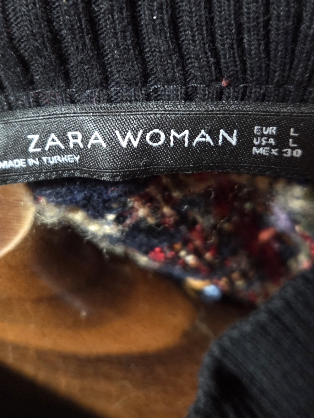 Zara Multicolor Fringe Sweater Oversized Woven Crochet Tweed Multicolor Large - Picture 10 of 10